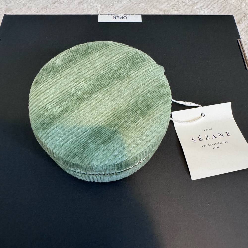 Sezane Green Corduroy Jewelry Box